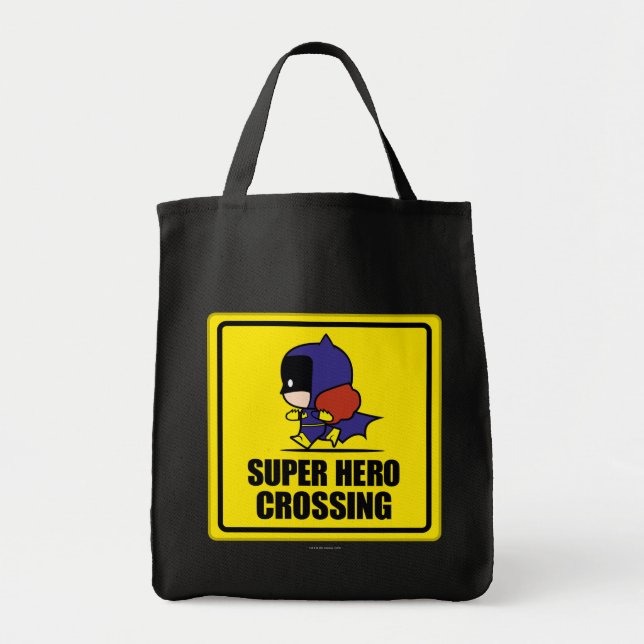 Chibi Batwoman Super Hero Crossing Sign Tote Bag (Front)