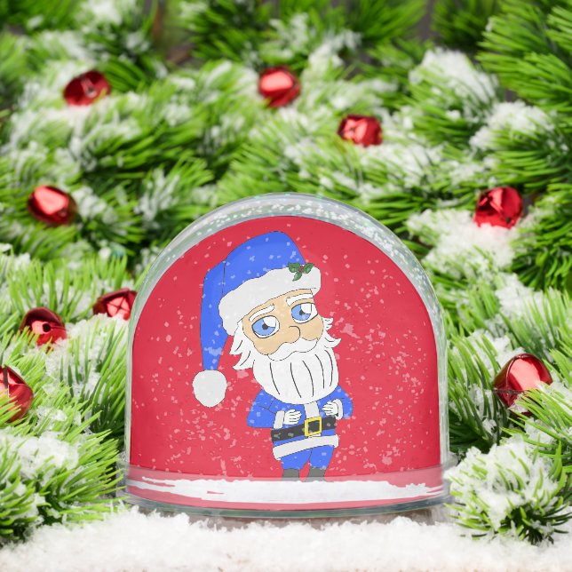 Chibi Blue Suit Santa Snowglobe (Christmas)