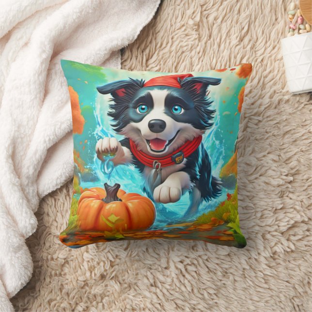Chibi Border Ninja Dog: Epic Art Cushion (Blanket)