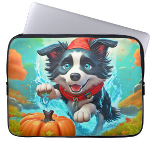 Chibi Border Ninja Dog: Epic Art Laptop Sleeve