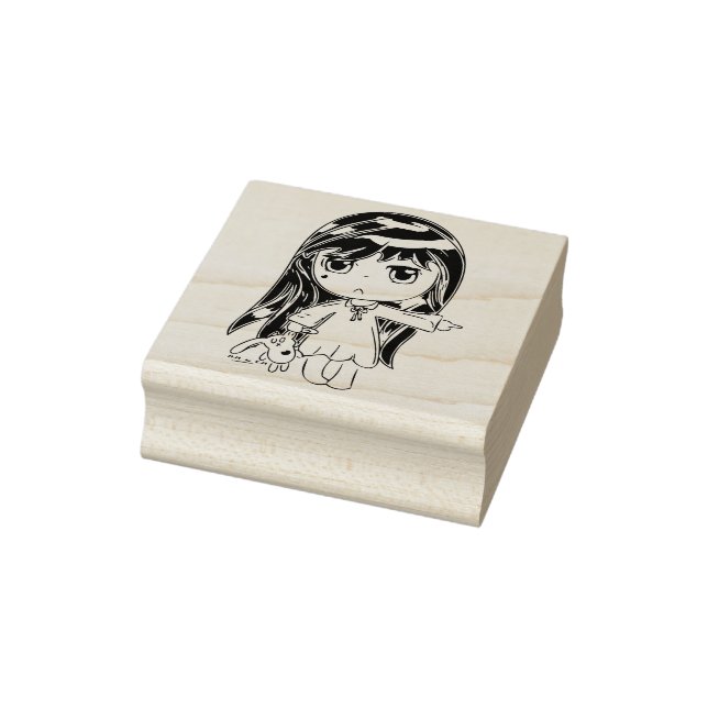 Chibi Buffer Girl Rubber Stamp (Stamp)