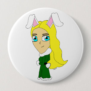 chibi bunnygirl 10 cm round badge