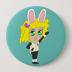 chibi bunnygirl   10 cm round badge
