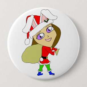 chibi bunnygirl 10 cm round badge