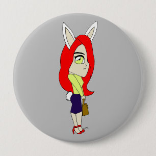 chibi bunnygirl 10 cm round badge