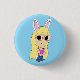 chibi bunnygirl   3 cm round badge