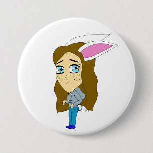 chibi bunnygirl  7.5 cm round badge