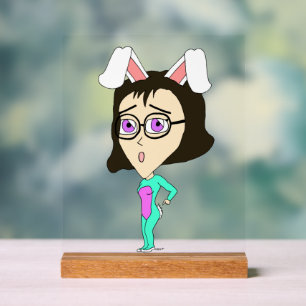 chibi bunnygirl acrylic sign