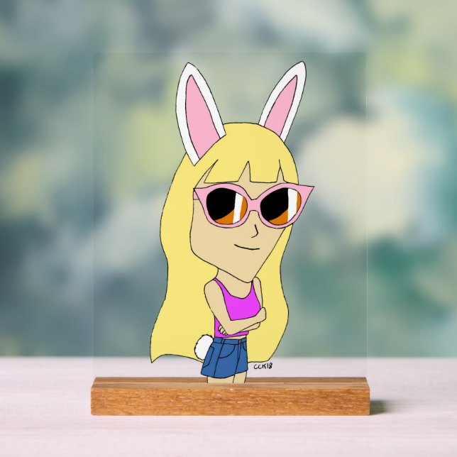 chibi bunnygirl   acrylic sign (Neutral)