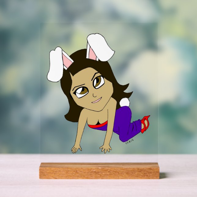 chibi bunnygirl acrylic sign (Neutral)