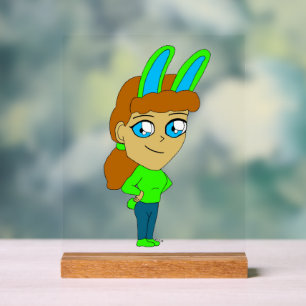 chibi bunnygirl acrylic sign