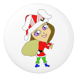 chibi bunnygirl ceramic knob