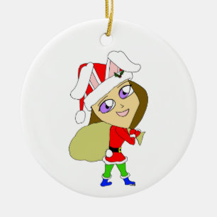 chibi bunnygirl ceramic tree decoration