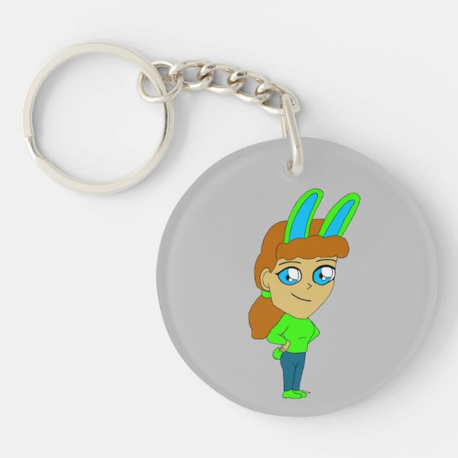 chibi bunnygirl keychain (Front)