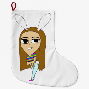 chibi bunnygirl large christmas stocking