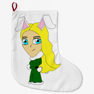 chibi bunnygirl  large christmas stocking
