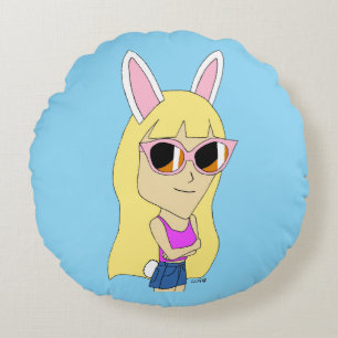 chibi bunnygirl round cushion