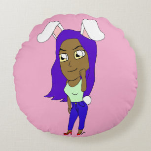 Chibi Bunnygirl Round Cushion