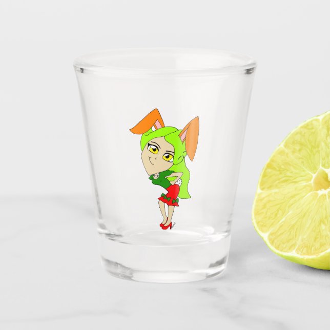 chibi bunnygirl    shot glass (Front)