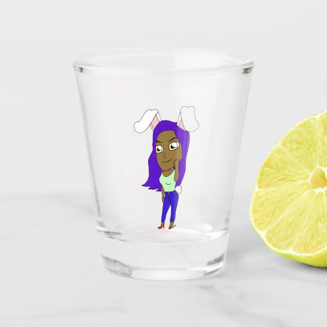 Chibi Bunnygirl Shot Glass (Front)