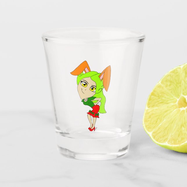 chibi bunnygirl    shot glass (Front)