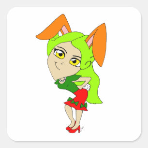 chibi bunnygirl square sticker