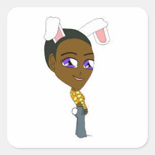 chibi bunnygirl   square sticker