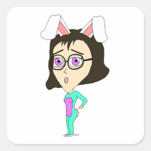 chibi bunnygirl square sticker