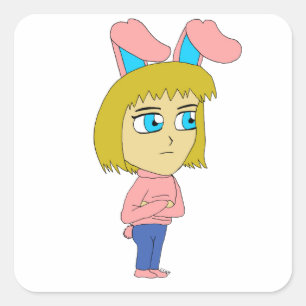 chibi bunnygirl square sticker