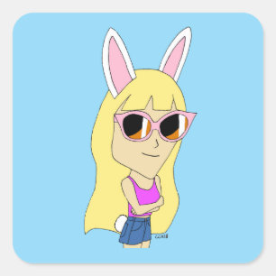 chibi bunnygirl square sticker