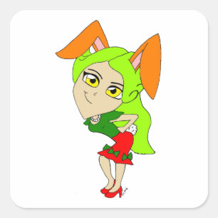 chibi bunnygirl square sticker