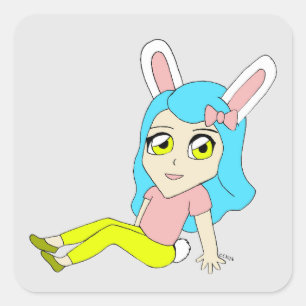 chibi bunnygirl square sticker