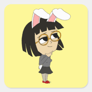 chibi bunnygirl  square sticker