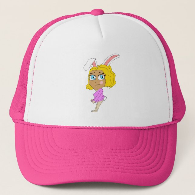 chibi bunnygirl  trucker hat (Front)