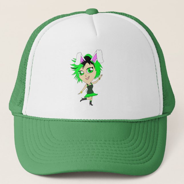 chibi bunnygirl  trucker hat (Front)