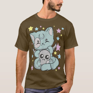 Chibi Cat Kawaii Anime Neko Goth Fairy Kei  T-Shirt