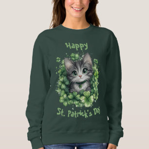 Chibi Cat St. Patrick’s Day Sweatshirt