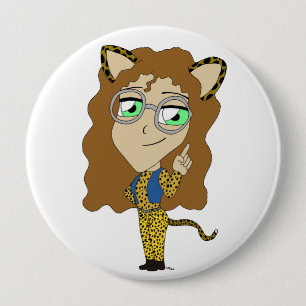 chibi catgirl  10 cm round badge