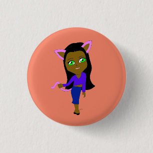 chibi catgirl 3 cm round badge