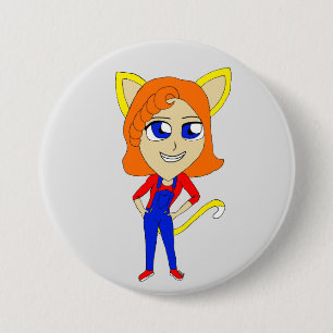 chibi catgirl 7.5 cm round badge