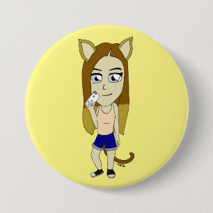 Chibi Catgirl 7.5 Cm Round Badge