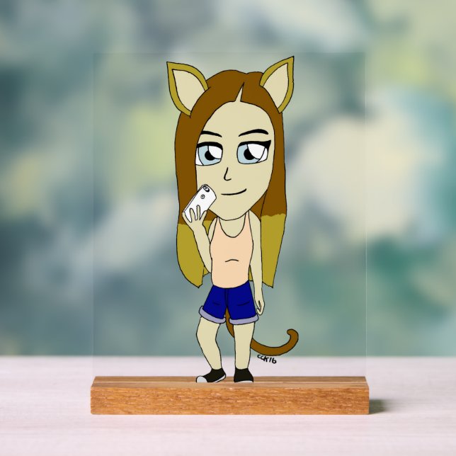 Chibi Catgirl Acrylic Sign (Neutral)