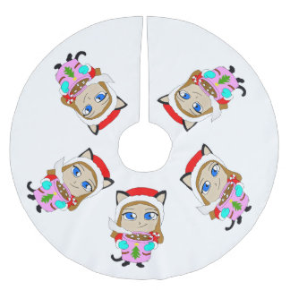 chibi catgirl brushed polyester tree skirt