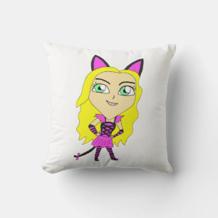 chibi catgirl cushion