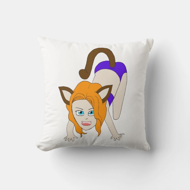 chibi catgirl cushion (Front)