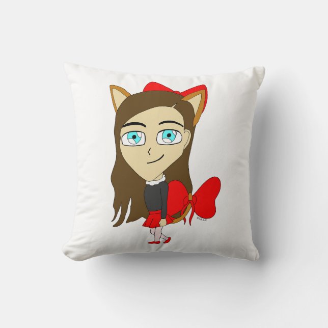 chibi catgirl cushion (Front)