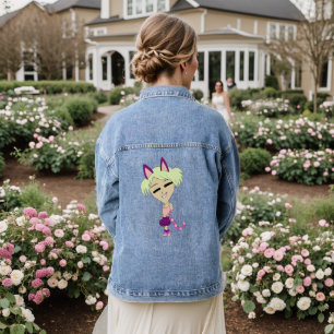 chibi catgirl denim jacket