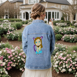 chibi catgirl denim jacket