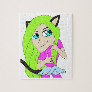 chibi catgirl  jigsaw puzzle