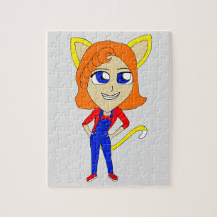 chibi catgirl  jigsaw puzzle